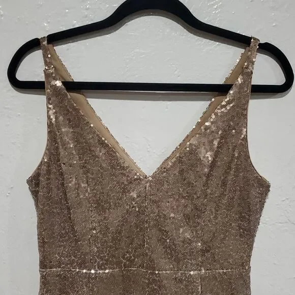 Lulu's Gold Sequin Mini Dress Size M - Picture 4 of 13
